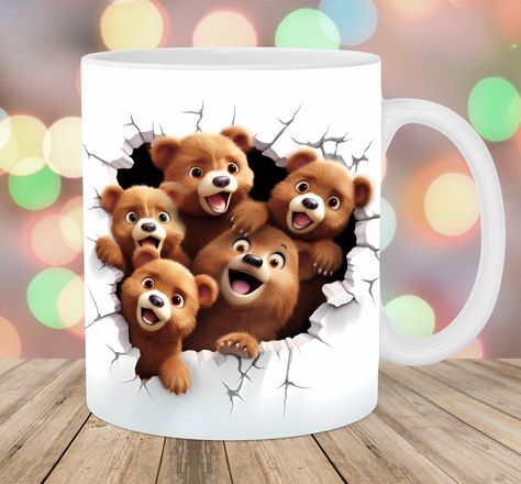 Mug Template, Mug Sublimation, Mug Wrap, Stationery Design, Png Files, Sublimation Design, Stationery Paper, Digital Files, Bears