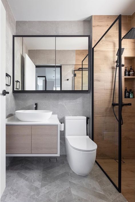 Cosy Bathroom, Bilik Air, Dekorere Bad, Bathroom Interior Design Modern, Small Bathroom Interior, Bilik Mandi, Toilet Sink, Washroom Design, Small Bathroom Makeover