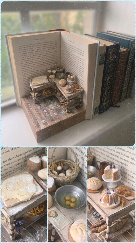 Miniature Bookshelf, Room Box Miniatures, Bookshelf Art, Doll House Crafts, Dollhouse Miniatures Diy, Mini Craft, Miniature Rooms, Key Rack, Dolls Houses