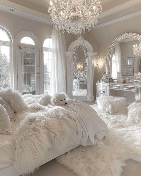 Cream Walls White Furniture, Aesthetic Room Inspo White, Peach Bedrooms, Luxury Small Bedroom, Modern Room Ideas, Dream Bedroom Inspiration, Glam Bedroom, Gorgeous Bedrooms, Dreamy Room