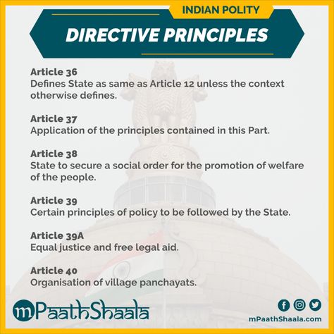 Constitution of India, Directive Principles of State Policy - Article 36-51: Everything you need to know about. Directive Principles Of State Policy, All Articles Of Indian Constitution, Articles Of Indian Constitution, Polity Notes, Indian Constitution Day, Ias Notes, Indian Polity, Constitution Of India, Economics Notes