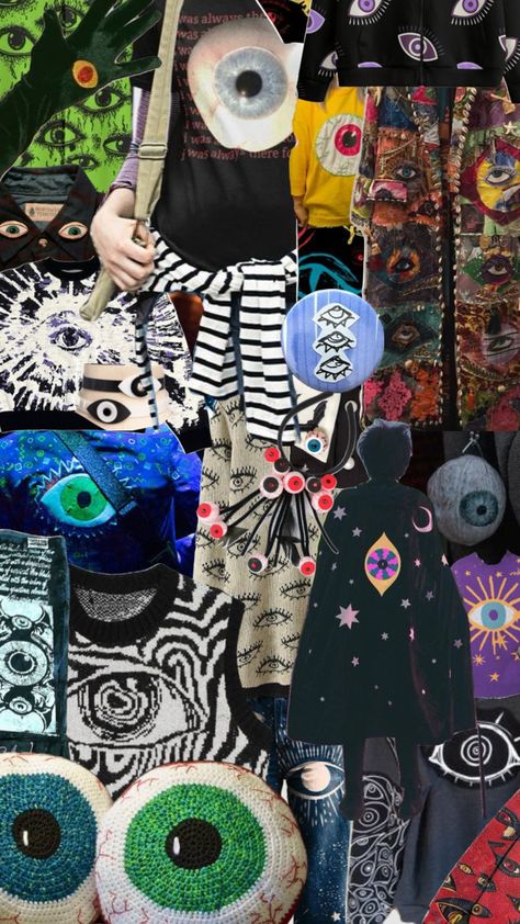 Eye themed clothing #fashion #fashioninspo #eyes #eye #eyeball #weirdcore Weird Clothes Aesthetic, Weirdcore Fashion, Weirdcore Clothes, Weirdcore Outfits, Crazy Outfits, Weird Fashion, Weird Dreams, Art Clothes, Collage Art