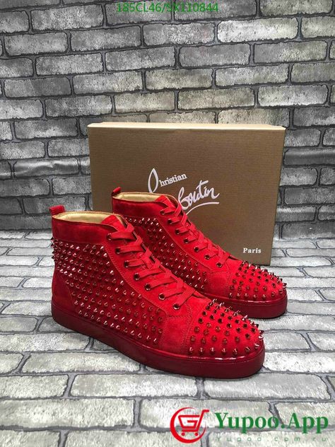 Christian Louboutin Shoes Mens, Louboutin Shoes Mens, Sneaker Bar, Casual Shoes Men, Sneakers Men Fashion, Shoes Casual, High Top Shoes, Louboutin Shoes, Shoes Men