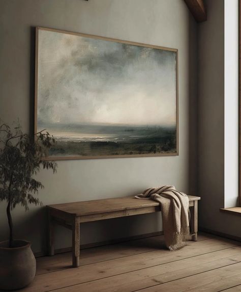 Vintage Landscape Art #ML074 - 36''x 54''/ 91 x 137 CM / Stretch+Silver Frame