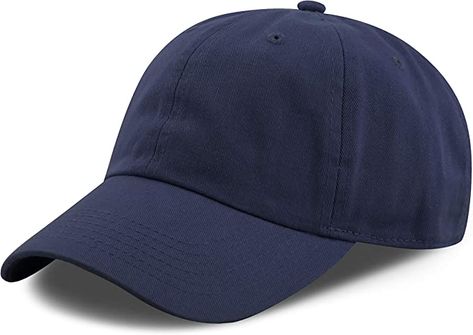 The Hat Depot Unisex Blank Washed Low Profile Cotton and Denim Baseball Cap Hat (Navy) at Amazon Men’s Clothing store Designer Baseball Caps, Denim Baseball Cap, Caps For Men, Black Baseball Cap, Hat Baseball, Hat Women, Womens Baseball Cap, Dad Caps, Baseball Hat