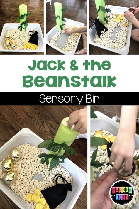 Jack And The Beanstalk Preschool, Eyfs Jack And The Beanstalk, Fairy Tales Preschool Activities, Jack And Beanstalk, Jack And The Bean Stalk, Sensory Bin Activities, Rhyming Preschool, Bean Stalk, Dramatic Play Activities