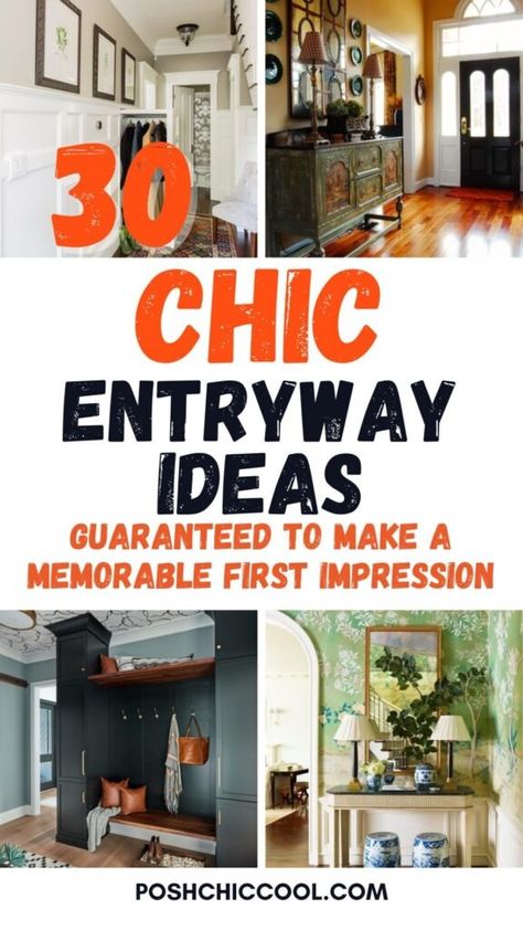 30 Chic Entryway Ideas Guaranteed to make A Memorable First Impression Chic Entryway Ideas, Mudroom Ideas Entryway Small, Foyer Decorating Entryway Front Entry, Entryway Wall Ideas, Entryway Color Ideas, Entryway Rug Ideas, Door Entryway Ideas, Front Door Entryway Ideas, Foyer Decor Entryway