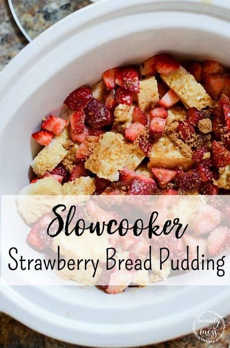 Strawberry season is a favorite in our house. We love to pick strawberries as a family and make memories. We always end up picking more than we could ever possible eat so I'm always looking for great strawberry recipes. Strawberry Bread Pudding is a favorite! It's a great alternative to strawberry shortcake, this slow cooker strawberry bread pudding recipe won't disappoint. Strawberry Bread Pudding Recipe, Strawberry Bread Pudding, Pick Strawberries, Recipes Strawberry, Awesome Desserts, Bread Puddings, Strawberry Bread, Strawberry Season, Crock Pot Desserts