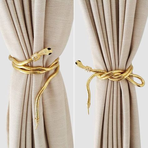 Decorative Drapes, Woodland Curtains, Magnetic Curtain Tie Backs, Wild Snake, Snake Crafts, Art Deco Curtains, Curtains Pictures, Curtain Holder, Unique Sofas