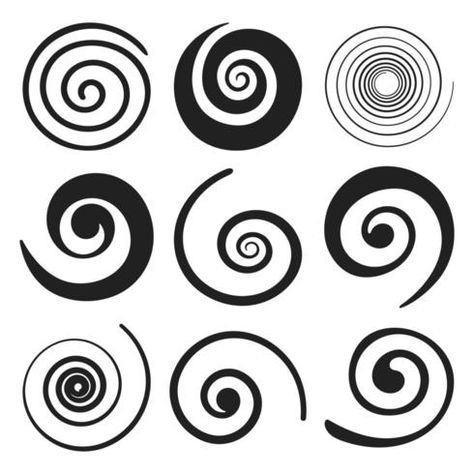 Helix Shape, Spiral Tattoos, Abstract Sketches, Maori Designs, Spiral Shape, Spiral Pattern, Silhouette Cameo Projects, Vector Artwork, Art And Illustration