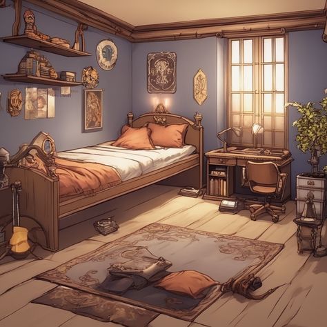 AI Generated Concept Art Magic Bedroom Concept Art, Cottage Concept Art Interior, Bedroom Concept Art, Bedroom Backgrounds, Encanto Rooms Concept Art, Fantasy Bedroom Concept Art Royal, Coloring Scheme, Royal Bedroom Concept Art, Bedroom Concept