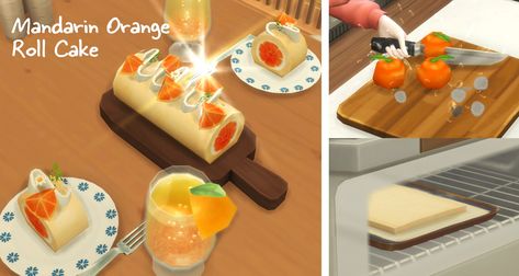 Orange Roll Cake, Orange Roll, Cooking For A Group, Orange Rolls, Sims Packs, The Sims 4 Pc, Custom Recipe, Sims 4 Cc Packs, Sims 4 Collections