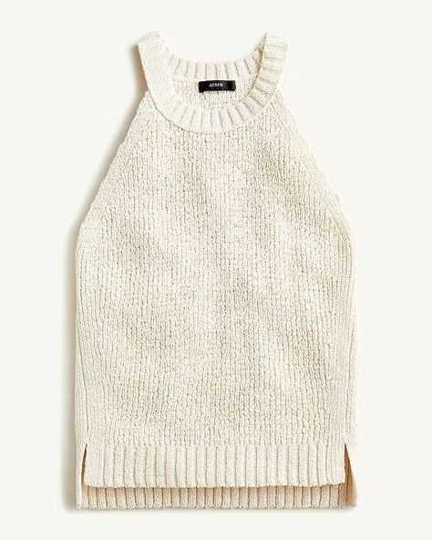 J.Crew: High-neck Sweater-tank For Women High Neck Tank Top, Jcrew Sweater, High Neck Sleeveless, High Neck Sweater, High Neck Tank, Jcrew Women, Sweater Tank Top, Sweater Tank, Pink Tank Top