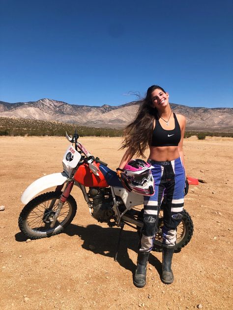 dirt bike motocross girl mojave desert camping sport Motorcross Girl, Dirt Biking, Motocross Love, Motorcycle Girl, Dirt Bike, Motocross, Jeep, Bike, Quick Saves