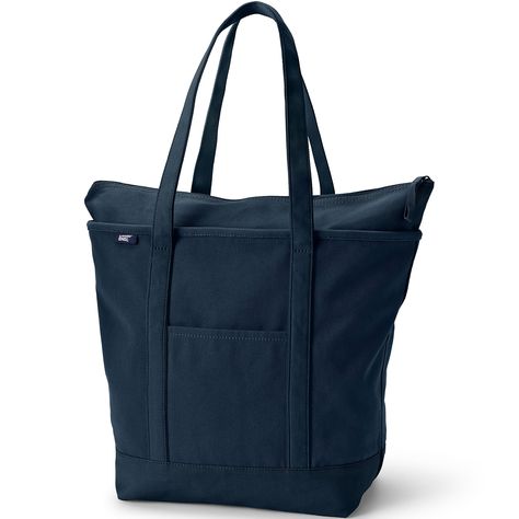 PRICES MAY VARY. Durable & Stylish: A timeless classic this zip tote bag is perfect for carrying snacks yoga clothes and almost anything else. Made from 100% cotton canvas. Spot clean air dry. Well Constructed: Wide felled seams on this spacious canvas tote bag allow it to stand upright keeping the contents safely inside. It can even hold up to 500 pounds. We've tested it so load it up! Splash Safe: The water-repellent base and trim on our zip canvas tote will protect your stuff if it's set down Plus Fours, Dry Well, Zip Tote, Small Tote, Long Handles, Canvas Tote Bag, Zip Top, Lands End, Handbag Accessories