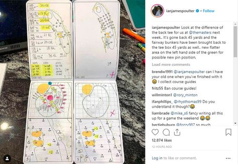 Poulter's Masters yardage book shows dramatic changes to Augusta's 5th Golf Yardage Book, Golf Green, Augusta National, Book Show, Pga Tour, Golf Tips, Next Week, Golf, Bring It On