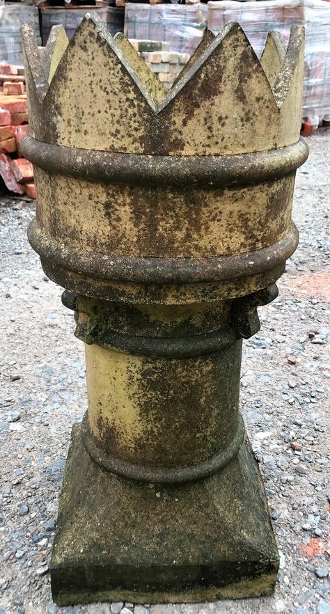 Chimney Pots Garden Ideas, Chimney Pots, Reclaimed Building Materials, Antique Architectural Salvage, Railway Sleepers, Scaffold Boards, Vintage Interiors, Angkor, Architectural Salvage