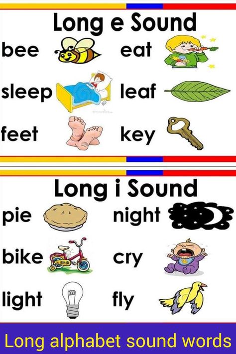 Long E Sound, Short E Sound, Basic English Grammar Book, Phonics Posters, Kindergarten Phonics Worksheets, Alphabet Sounds, Phonics Rules, English Grammar Book, Reading For Beginners