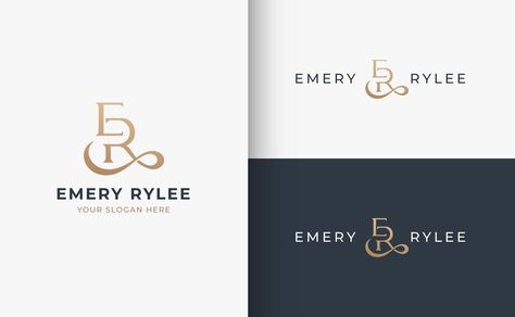 E R monogram serif letter logo design R Monogram, Letter M Logo, Luxury Logo Design, Monogram Logo Design, Company Logo Design, Initials Logo, Elegant Logo, Letter Logo Design, Modern Logo Design