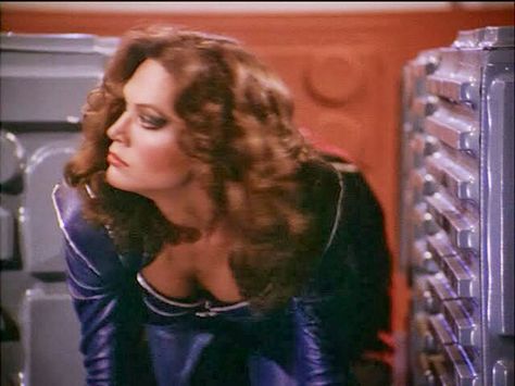 Princess Ardala sneaking around Princess Ardala, Pamela Hensley, Buck Rogers, Grey