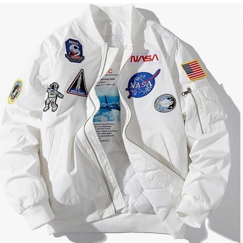 Excellent Quality Nasa Jacket, Jacket Ideas, Casual Jackets, Flight Jacket, Long Sleeves Coats, Work Jackets, Casual Jacket, Colorful Fashion, Nasa