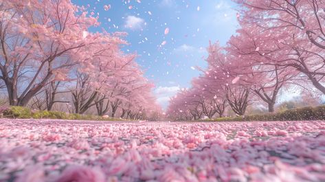 Cherry Blossom Grove | Serene Spring Beauty - Payhip Cherry Blossom Grove, Cherry Blossom Trees, Floral Blanket, Clear Blue Sky, Spring Beauty, Pink Petals, Cherry Blossom Tree, Soft Floral, Blossom Trees