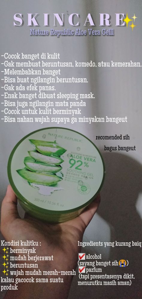 nature Republic Aloe Vera gel review Tips Kecantikan, Nature Republic Aloe Vera, Penyimpanan Makeup, Makeup Cantik, Bentuk Alis, Beautiful Skin Care, Nature Republic, Instagram Ideas Post, Instagram Ideas