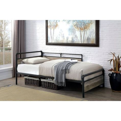 Wood Panel Siding, Black Daybed, Metal Daybed With Trundle, Twin Daybed With Trundle, Modern Daybed, Twin Daybed, Metal Daybed, Sleep On The Floor, Daybed With Trundle