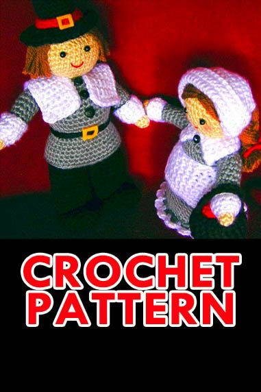 Crochet Pilgrim Pattern Free, Crochet Pilgrim Hat Pattern Free, Thanksgiving Crochet Patterns Free, Amigurumi Thanksgiving, Halloween Amigurumi Pattern, Thanksgiving Crochet Patterns, Crochet Thanksgiving, Crochet Ocean, Pilgrim Thanksgiving