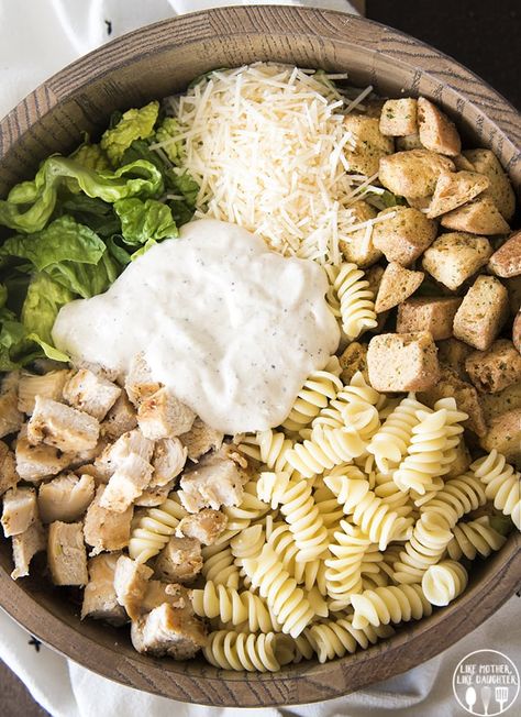 Salad And Chicken, Salad With Pasta, Chicken Caesar Pasta Salad, Chicken Caesar, Chicken Caesar Salad, Salad Pasta, Pasta Pasta, Light Dinner, Chicken Salad Recipes