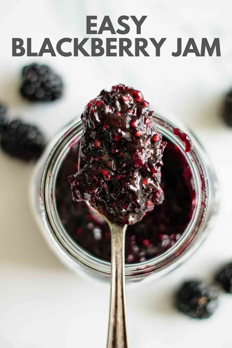 Blackberry Jam Without Pectin, Blackberry Jam No Pectin, Easy Blackberry Jam, Jam Without Pectin, Homemade Blackberry Jam, Blackberry Jam Recipes, Christmas Jam, Berry Jam, Less Sugar