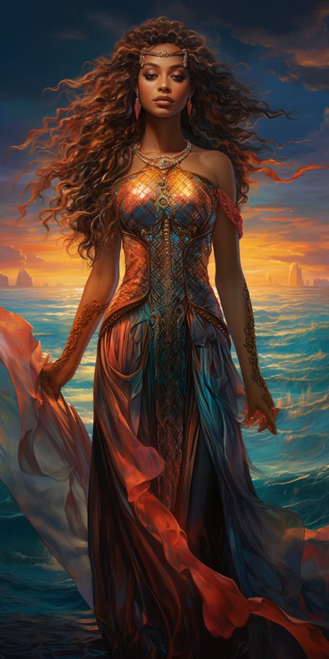 Goddess Of Summer Fantasy Art, Greek Woman Aesthetic, Sea Goddess Aesthetic, Calypso Costume, Sea Nymph Aesthetic, Calypso Goddess, Calypso Aesthetic, Greek Goddess Aesthetic, Misery Business