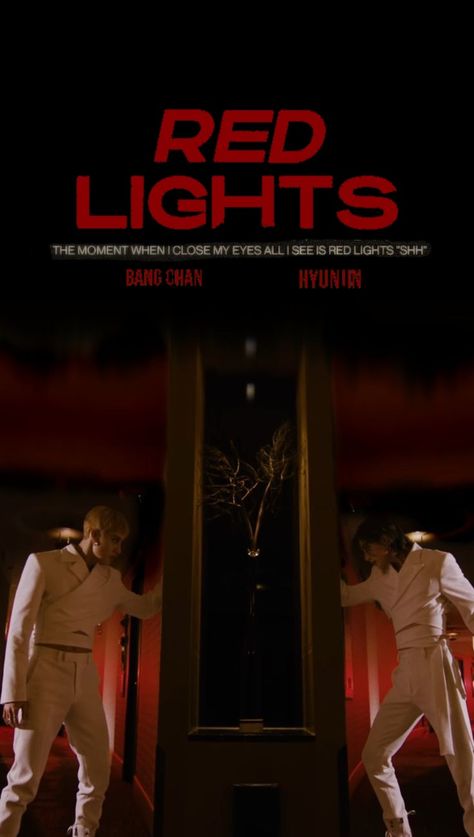 Stray Kids-Christopher Bang (Bang Chan),Hwang Hyunjin Stray Kids Poster Prints, Stray Kids Poster Aesthetic, Stray Kids Red Lights, Hyunjin Red Lights, Stray Kids Poster, Kids Movie Poster, Light Bangs, Color Coded Lyrics, Christopher Bang