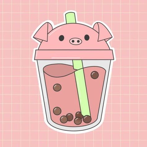 Bubble Tea Sticker, Tea Stickers, Tea Wallpaper, Cute Panda Wallpaper, Cute Food Drawings, Cute Animal Drawings Kawaii, Anime Accessories, Cute Kawaii Drawings, Cute Doodle Art