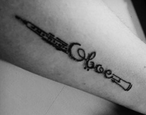 Clarinet Tattoo Ideas, Violin F Hole Tattoo, Oboe Tattoo, Oboe Aesthetic, Oboe Music Sheet, Oboe Music, Oboe, Tattoo Quotes, Tattoos