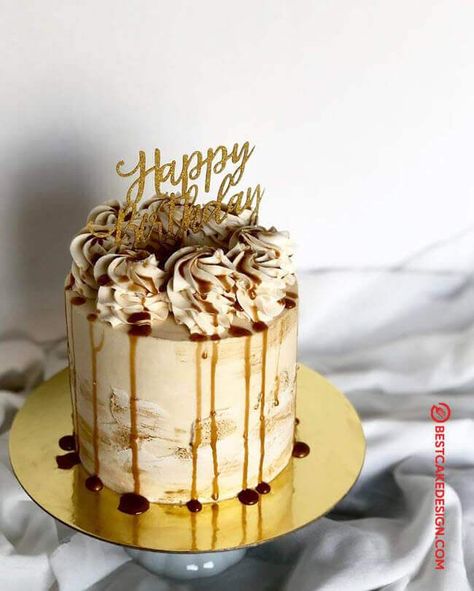 50 Caramel Cake Design (Cake Idea) - October 2019 Cakes Birthday Women, Caramel Cake Design, Birthday Women, Cake Designs Images, Cool Cake Designs, Baking Substitutes, Mini Cakes Birthday, Jelly Cake, Design Cake