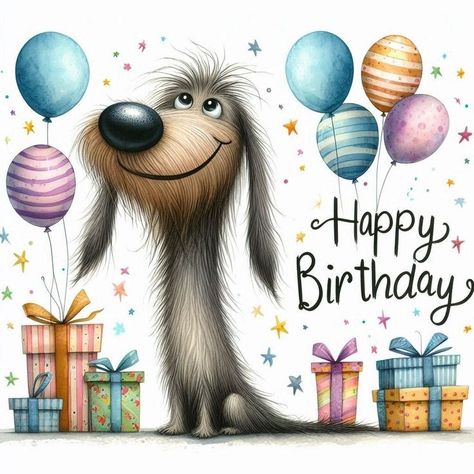 Funny Dog Birthday Wishes, Happy Birthday With Dogs, Happy Birthday Dogs, Happy Birthday Animals, Funny Happy Birthday Images, Birthday Wishes Pics, Funny Happy Birthday Wishes, Happy Birthday Dog, Birthday Wishes Greetings