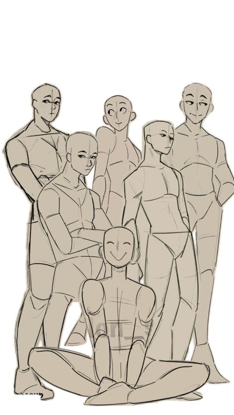 One Person Reference, Draw Your Squad Meme, Sketchbook Poses, Drawing Notes, Group Drawing, Figure Drawing Practice, Character Art Ideas, Drawing Tuts, Figure Drawing References