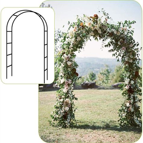 Backyard Wedding Party, Metal Garden Arch, Flower Archway, Red Climbing Roses, Climbing Plants Trellis, Wedding Trellis, High Garden, Garden Archway, Garden Arch Trellis