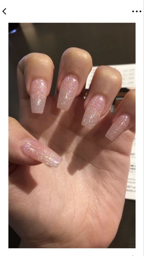 Glitter Acrylic Nails, Sparkly Acrylic Nails, Clear Glitter Nails, Glitter Nails Acrylic, Matte Nails Design, Glitter Acrylic, Sparkle Nails, Ballerina Nails, Glitter Acrylics