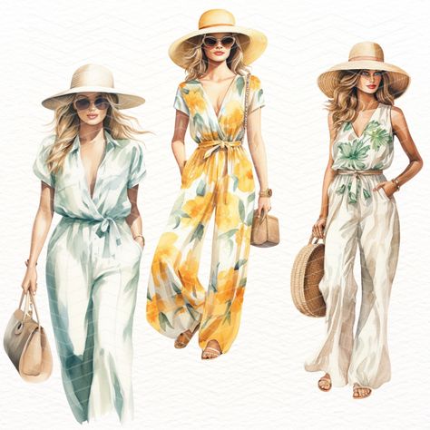 Summer Resort Outfit Clipart - Elegant Fashion Illustrations for Vacation & Beach Designs https://digitalduskyrose.etsy.com/listing/1725732081 🌞✨ Dive into the elegance of summer with our "Summer Resort Outfit Clipart Set" – the perfect collection to enhance your creative projects with a touch of sun, sand, and sophisticated style! Whether you're designing party invitations, updating your blog, or creating eye-catching graphics for your small business, our meticulously crafted clipart have ... Summer Resort Outfits, Outfit Illustration, Womens Black Ankle Boots, Boots Outfit Ankle, Resort Outfit, Illustration Fashion Design, Beach Design, Fashion Art Illustration, Fashion Illustrator