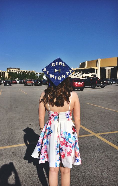 Girl Almighty One Direction Graduation Cap One Direction Graduation Quotes, Graduation Cap Designs One Direction, One Direction Senior Quotes, Harry Styles Inspired Graduation Cap, One Direction Graduation Cap Ideas, One Direction Grad Cap, One Direction Graduation Cap, Harry Styles Graduation Cap, Graduation Cap Lyrics