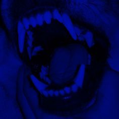 Blue Aesthetic Grunge, Teeth Aesthetic, Demon Aesthetic, Blue Monochrome, Blue Grunge, Blue Aesthetic Dark, Blue Demon, Everything Is Blue, Light Blue Aesthetic