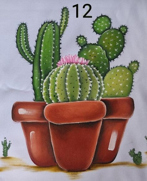 Potted Plants Painting Acrylic, Abstract Cactus Painting, A4 Size Paper Border Design Flower, Cactus Paintings, Minimalistic Tattoo, Fall Canvas Painting, Cactus Drawing, Glass Cactus, Cactus Painting