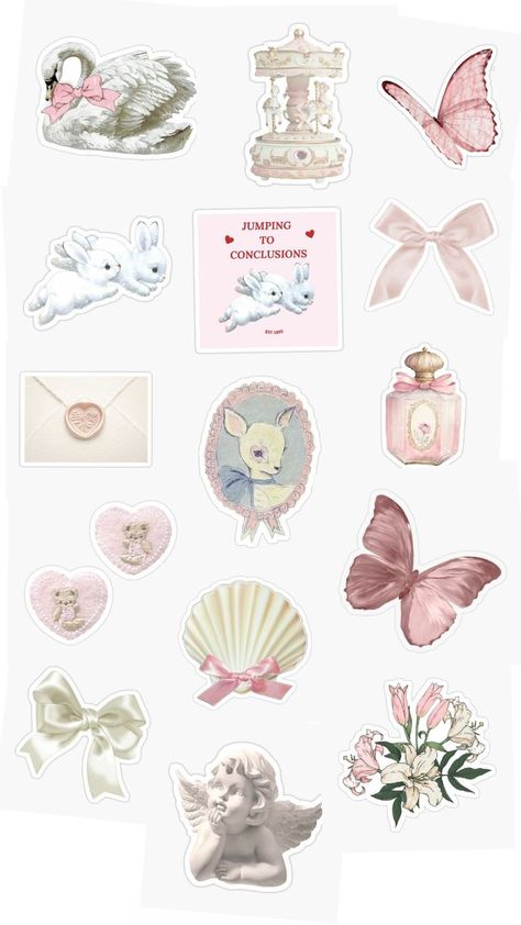 Vintage Aesthetic Stickers Printables, Girly Stickers, Creative Book Cover Designs, Creative Book Covers, Iphone Stickers, Scrapbook Printing, Cute Coquette, Collage Scrapbook, Iphone Case Stickers