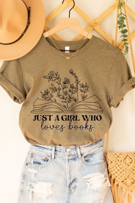 Just a Girl Who Loves Books Shirt, Reading Shirt, Librarian Shirt, Bookish Shirt, Book Lover Gift, Book Lover Shirt,Book Shirt,Bookworm Gift Books Shirt, Book Shirt, Librarian Shirt, Book Clothes, Gifts For Librarians, Reading Shirts, Prom Outfits, Book Shirts, Club Shirts