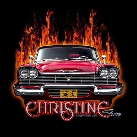 Movie Cars Wallpaper, The Cars Poster, Red Horror Movie Posters, Stephen King Tattoos, Hot Rod Movie Poster, Hot Rod Monster Art, Pompe A Essence, Movie Cars, Plymouth Fury