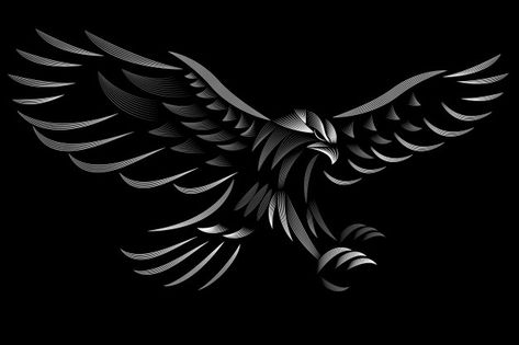 Hawk Design, Hawk Wings, Linocut Design, Hawk Logo, Hawk Tattoo, Black And Gold Aesthetic, Eagle Vector, Hd Dark Wallpapers, Eagle Wallpaper