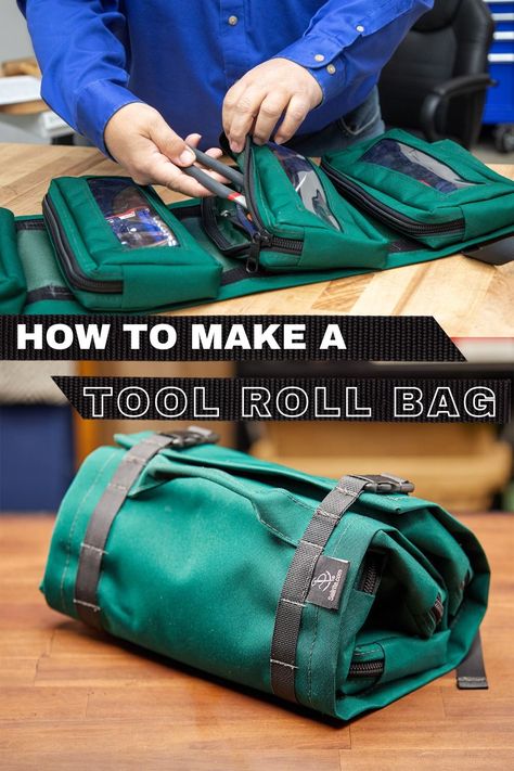 Diy Tool Roll, Tool Bag Sewing Pattern, Tool Bag Ideas, Sewing Projects Men, Tool Roll Pattern, Canvas Sewing Projects, Tool Bag Pattern, Tool Bag Diy, Making A Bag