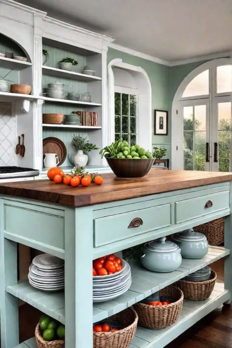 Build Your Own Kitchen Island, Kitchen Island Remodel Ideas, Kitchen Island With Butcher Block, Island With Butcher Block Top, Build Your Own Kitchen, Homemade Kitchen Island, Kitchen Island With Butcher Block Top, Antique Kitchen Island, Kitchen Prep Table